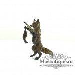 Венская бронзовая миниатюра "Лис-охотник с ружьем"