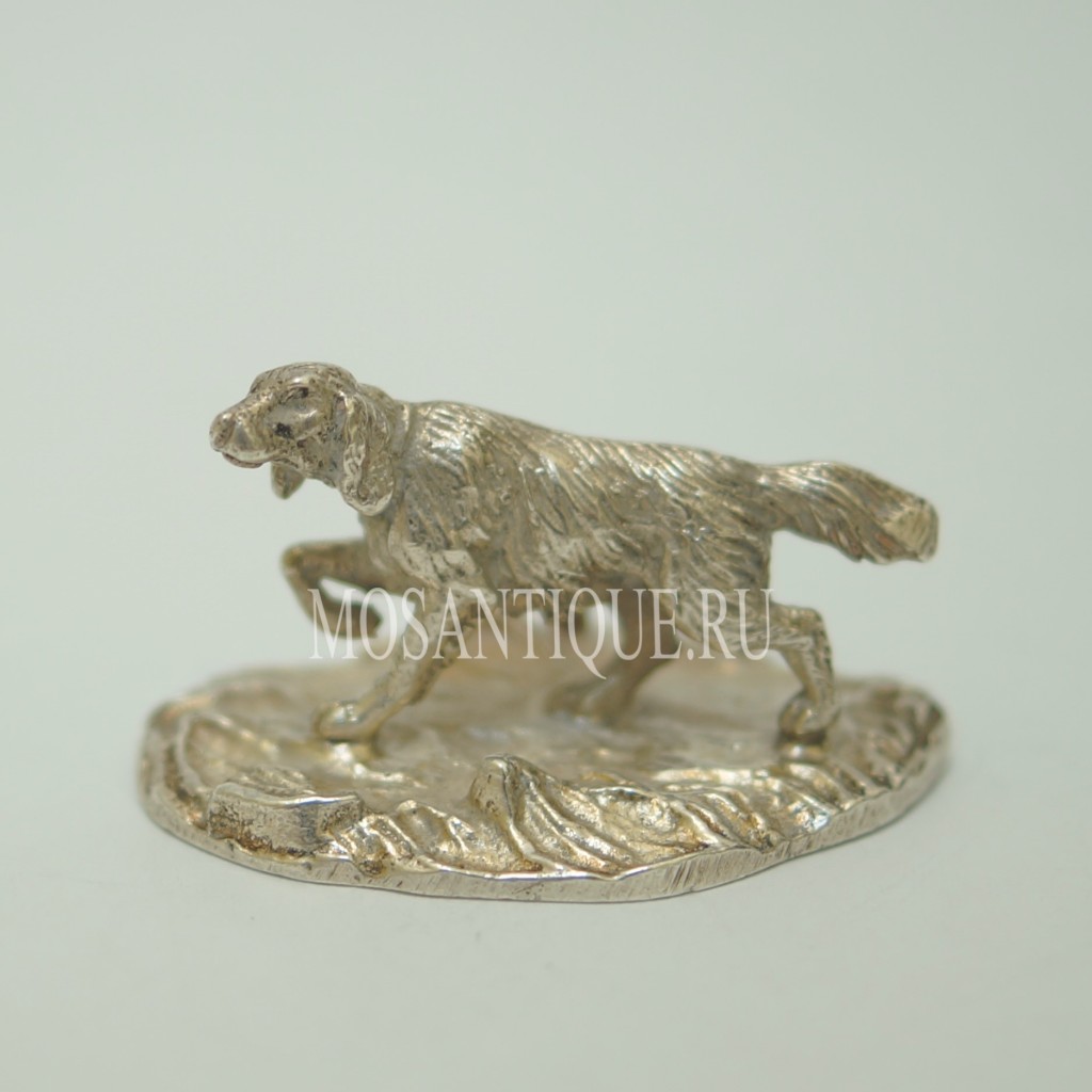 Статуэтка собаки "Золотой ретривер" |Серебро 800 Пробы