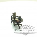 Венская бронзовая миниатюра "Кот за кружкой пива"