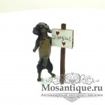 Венская бронзовая миниатюра "Такса признается в любви"