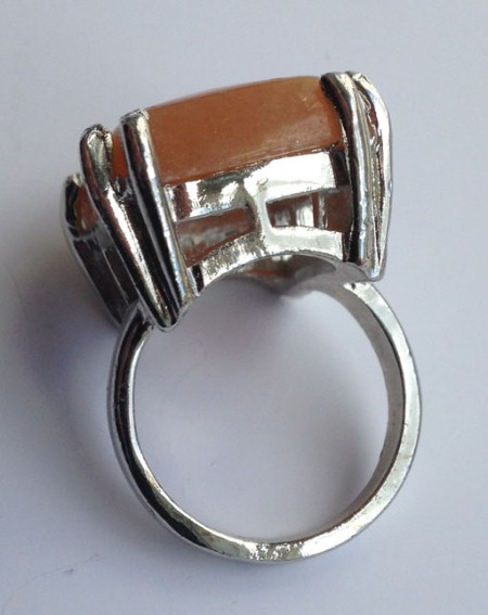 Кварцевый перстень с серебрением